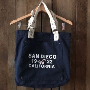 Blue Canvas Tote Bag
